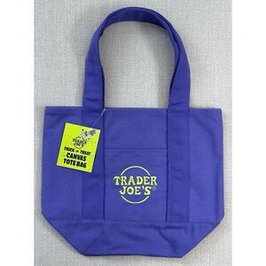 Trader Joe's Purple Canvas Tote Bag
